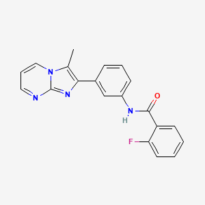2-fluoro-N-(3-(3-methylimidazo[1,2-a]pyrimidin-2-yl)phenyl)benzamide