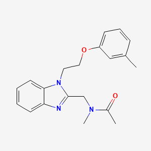 molecular formula C20H23N3O2 B2570359 N-methyl-N-({1-[2-(3-methylphenoxy)ethyl]-1H-1,3-benzodiazol-2-yl}methyl)acetamide CAS No. 931338-08-8