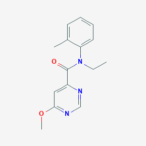 molecular formula C15H17N3O2 B2570365 N-ethyl-6-methoxy-N-(2-methylphenyl)pyrimidine-4-carboxamide CAS No. 2034226-89-4