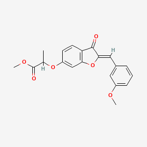 B2570374 (Z)-methyl 2-((2-(3-methoxybenzylidene)-3-oxo-2,3-dihydrobenzofuran-6-yl)oxy)propanoate CAS No. 859138-04-8