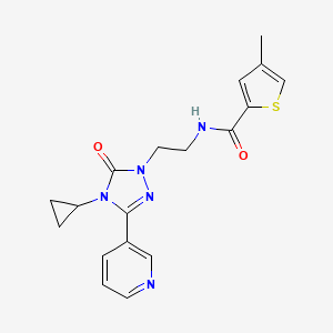 molecular formula C18H19N5O2S B2570381 N-(2-(4-cyclopropyl-5-oxo-3-(pyridin-3-yl)-4,5-dihydro-1H-1,2,4-triazol-1-yl)ethyl)-4-methylthiophene-2-carboxamide CAS No. 1798484-60-2