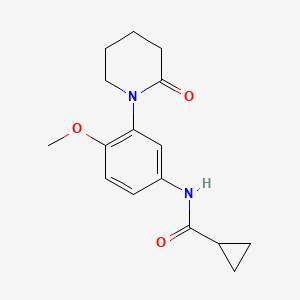 molecular formula C16H20N2O3 B2570387 N-[4-methoxy-3-(2-oxopiperidin-1-yl)phenyl]cyclopropanecarboxamide CAS No. 941982-44-1
