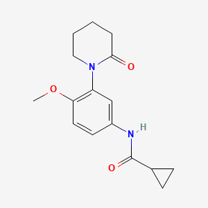 molecular formula C16H20N2O3 B2570387 N-(4-甲氧基-3-(2-氧代-哌啶-1-基)苯基)环丙基甲酰胺 CAS No. 941982-44-1