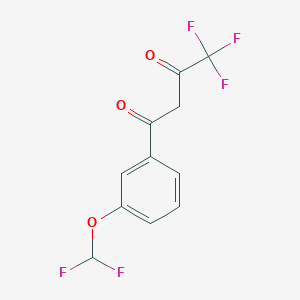molecular formula C11H7F5O3 B2570392 1-[3-(Difluoromethoxy)phenyl]-4,4,4-trifluorobutane-1,3-dione CAS No. 832740-74-6