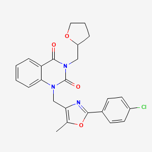 molecular formula C24H22ClN3O4 B2570394 1-((2-(4-chlorophenyl)-5-methyloxazol-4-yl)methyl)-3-((tetrahydrofuran-2-yl)methyl)quinazoline-2,4(1H,3H)-dione CAS No. 1019152-67-0