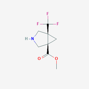 molecular formula C8H10F3NO2 B2570401 Methyl (1R,5S)-5-(trifluoromethyl)-3-azabicyclo[3.1.0]hexane-1-carboxylate CAS No. 1993316-07-6