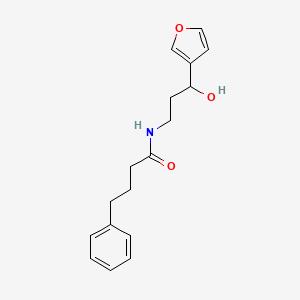 molecular formula C17H21NO3 B2570425 N-[3-(Furan-3-YL)-3-hydroxypropyl]-4-phenylbutanamide CAS No. 1428350-68-8