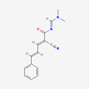 molecular formula C15H15N3O B2570445 (2E,4E)-2-cyano-N-[(1E)-(dimethylamino)methylidene]-5-phenylpenta-2,4-dienamide CAS No. 303995-06-4