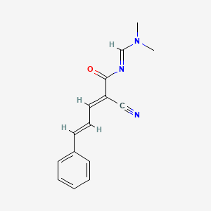 molecular formula C15H15N3O B2570445 2-cyano-N-[(dimethylamino)methylene]-5-phenyl-2,4-pentadienamide CAS No. 303995-06-4