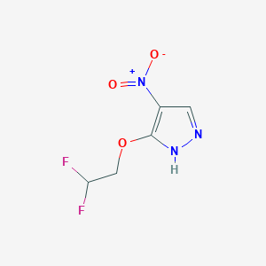 molecular formula C5H5F2N3O3 B2570450 3-(2,2-difluoroethoxy)-4-nitro-1H-pyrazole CAS No. 1787881-30-4