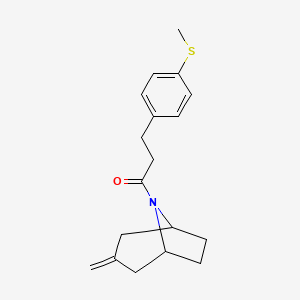 molecular formula C18H23NOS B2570458 1-((1R,5S)-3-methylene-8-azabicyclo[3.2.1]octan-8-yl)-3-(4-(methylthio)phenyl)propan-1-one CAS No. 2309773-61-1