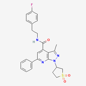 1-(1,1-dioxidotetrahydrothiophen-3-yl)-N-(4-fluorophenethyl)-3-methyl-6-phenyl-1H-pyrazolo[3,4-b]pyridine-4-carboxamide