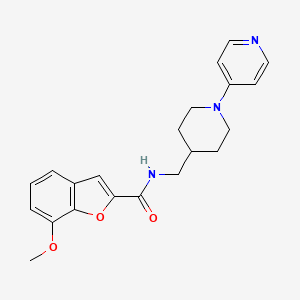 molecular formula C21H23N3O3 B2570488 7-methoxy-N-((1-(pyridin-4-yl)piperidin-4-yl)methyl)benzofuran-2-carboxamide CAS No. 2034588-66-2