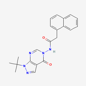 molecular formula C21H21N5O2 B2570490 N-{1-tert-butyl-4-oxo-1H,4H,5H-pyrazolo[3,4-d]pyrimidin-5-yl}-2-(naphthalen-1-yl)acetamide CAS No. 899945-64-3