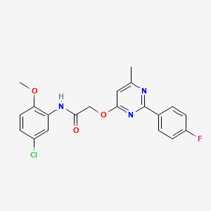 N-(5-chloro-2-methoxyphenyl)-2-((2-(4-fluorophenyl)-6-methylpyrimidin-4-yl)oxy)acetamide