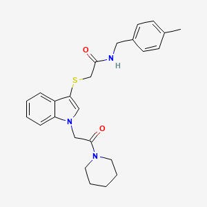 N-(4-methylbenzyl)-2-((1-(2-oxo-2-(piperidin-1-yl)ethyl)-1H-indol-3-yl)thio)acetamide