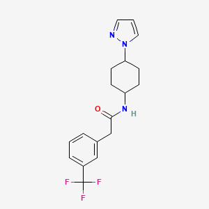 N-[4-(1H-pyrazol-1-yl)cyclohexyl]-2-[3-(trifluoromethyl)phenyl]acetamide