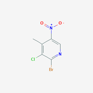 molecular formula C6H4BrClN2O2 B2570534 2-Bromo-3-chloro-4-methyl-5-nitropyridine CAS No. 1805519-05-4