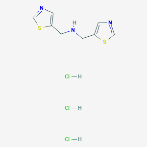 molecular formula C8H12Cl3N3S2 B2570556 Bis(thiazol-5-ylmethyl)amine trihydrochloride CAS No. 2138169-09-0