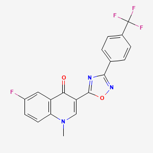 6-fluoro-1-methyl-3-(3-(4-(trifluoromethyl)phenyl)-1,2,4-oxadiazol-5-yl)quinolin-4(1H)-one