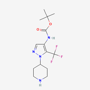 Tert-butyl N-[1-piperidin-4-yl-5-(trifluoromethyl)pyrazol-4-yl]carbamate