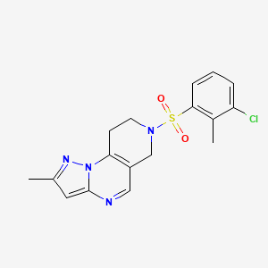 11-(3-Chloro-2-methylphenyl)sulfonyl-4-methyl-2,3,7,11-tetrazatricyclo[7.4.0.02,6]trideca-1(9),3,5,7-tetraene