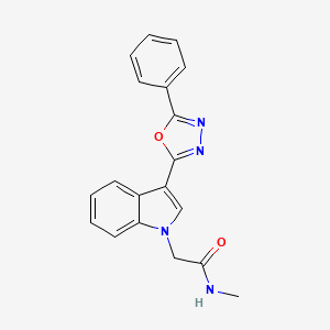 N-methyl-2-(3-(5-phenyl-1,3,4-oxadiazol-2-yl)-1H-indol-1-yl)acetamide