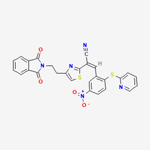 2-{4-[2-(1,3-dioxo-1,3-dihydro-2H-isoindol-2-yl)ethyl]-1,3-thiazol-2-yl}-3-[5-nitro-2-(2-pyridinylsulfanyl)phenyl]acrylonitrile
