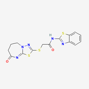 N-(benzo[d]thiazol-2-yl)-2-((8-oxo-5,6,7,8-tetrahydro-[1,3,4]thiadiazolo[3,2-a][1,3]diazepin-2-yl)thio)acetamide