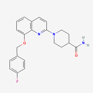 1-(8-((4-Fluorobenzyl)oxy)quinolin-2-yl)piperidine-4-carboxamide
