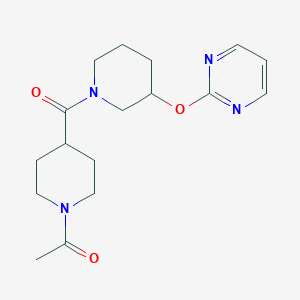 1-(4-(3-(Pyrimidin-2-yloxy)piperidine-1-carbonyl)piperidin-1-yl)ethanone