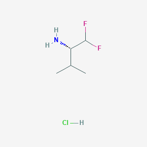 molecular formula C5H12ClF2N B2570653 (2S)-1,1-difluoro-3-methylbutan-2-amine hydrochloride CAS No. 869334-34-9