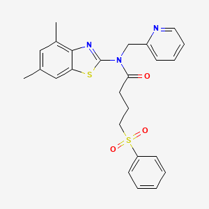 N-(4,6-dimethylbenzo[d]thiazol-2-yl)-4-(phenylsulfonyl)-N-(pyridin-2-ylmethyl)butanamide