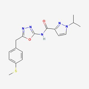 1-isopropyl-N-(5-(4-(methylthio)benzyl)-1,3,4-oxadiazol-2-yl)-1H-pyrazole-3-carboxamide