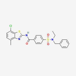 4-[benzyl(ethyl)sulfamoyl]-N-(7-chloro-4-methyl-1,3-benzothiazol-2-yl)benzamide