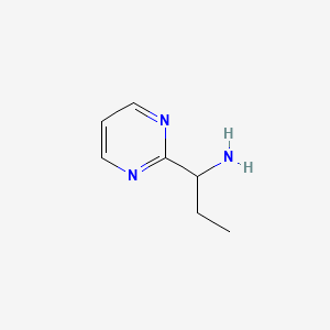 molecular formula C7H11N3 B2570664 1-(Pyrimidin-2-yl)propan-1-amine CAS No. 1183440-83-6