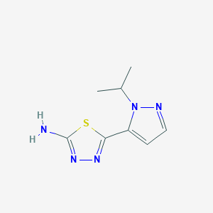molecular formula C8H11N5S B2570666 5-[1-(propan-2-yl)-1H-pyrazol-5-yl]-1,3,4-thiadiazol-2-amine CAS No. 1701978-03-1