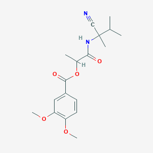 molecular formula C18H24N2O5 B2570667 1-[(1-Cyano-1,2-dimethylpropyl)carbamoyl]ethyl 3,4-dimethoxybenzoate CAS No. 1111506-77-4
