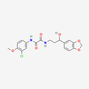 molecular formula C19H19ClN2O6 B2570669 N1-(3-(benzo[d][1,3]dioxol-5-yl)-3-hydroxypropyl)-N2-(3-chloro-4-methoxyphenyl)oxalamide CAS No. 1421528-50-8