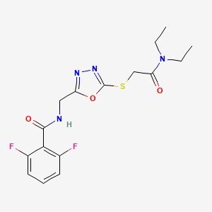 molecular formula C16H18F2N4O3S B2570670 N-[[5-[2-(diethylamino)-2-oxoethyl]sulfanyl-1,3,4-oxadiazol-2-yl]methyl]-2,6-difluorobenzamide CAS No. 904271-21-2