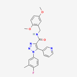 molecular formula C24H22FN5O3 B2570671 N-[(2,5-dimethoxyphenyl)methyl]-1-(4-fluoro-3-methylphenyl)-5-(pyridin-3-yl)-1H-1,2,3-triazole-4-carboxamide CAS No. 1251690-44-4
