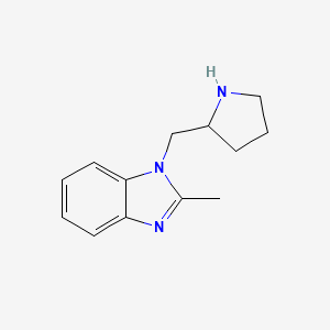 molecular formula C13H17N3 B2570674 2-methyl-1-(pyrrolidin-2-ylmethyl)-1H-1,3-benzodiazole CAS No. 1249819-17-7