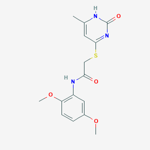 molecular formula C15H17N3O4S B2570679 N-(2,5-dimethoxyphenyl)-2-[(6-methyl-2-oxo-1,2-dihydropyrimidin-4-yl)sulfanyl]acetamide CAS No. 905691-47-6