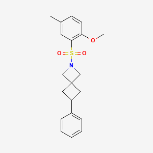 molecular formula C20H23NO3S B2570684 2-(2-Methoxy-5-methylphenyl)sulfonyl-6-phenyl-2-azaspiro[3.3]heptane CAS No. 2379970-66-6