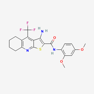 3-amino-N-(2,4-dimethoxyphenyl)-4-(trifluoromethyl)-5,6,7,8-tetrahydrothieno[2,3-b]quinoline-2-carboxamide