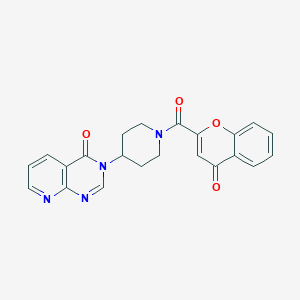 molecular formula C22H18N4O4 B2570686 3-(1-(4-oxo-4H-chromene-2-carbonyl)piperidin-4-yl)pyrido[2,3-d]pyrimidin-4(3H)-one CAS No. 2034530-97-5