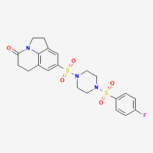8-((4-((4-fluorophenyl)sulfonyl)piperazin-1-yl)sulfonyl)-5,6-dihydro-1H-pyrrolo[3,2,1-ij]quinolin-4(2H)-one