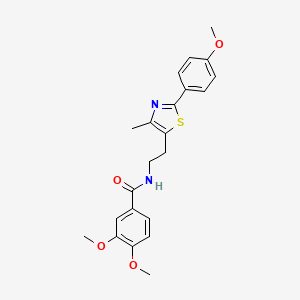 molecular formula C22H24N2O4S B2570694 3,4-dimethoxy-N-[2-[2-(4-methoxyphenyl)-4-methyl-1,3-thiazol-5-yl]ethyl]benzamide CAS No. 873076-03-0