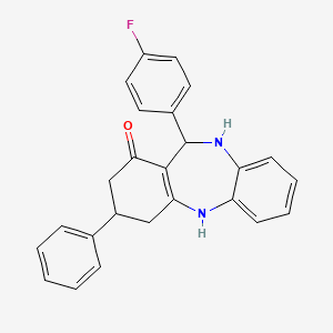 6-(4-Fluorophenyl)-9-phenyl-5,6,8,9,10,11-hexahydrobenzo[b][1,4]benzodiazepin-7-one