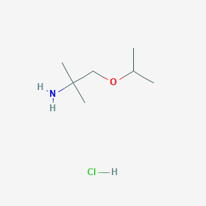 molecular formula C7H18ClNO B2570705 2-Methyl-1-(propan-2-yloxy)propan-2-amine hydrochloride CAS No. 1909317-28-7